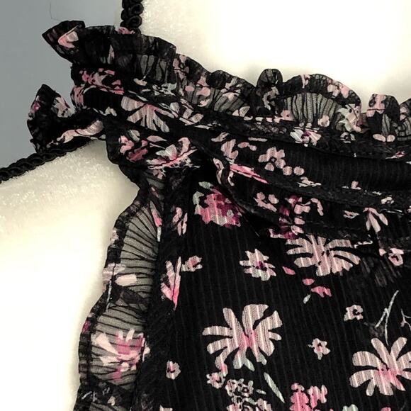 BCBGeneration A-Line Halter Mini Dress NWT Size Small Floral Ruffle Cocktail - Picture 16 of 16